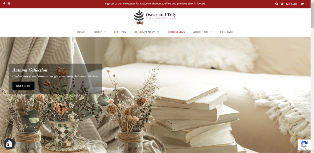 Oscar and Tilly Home Interiors Website